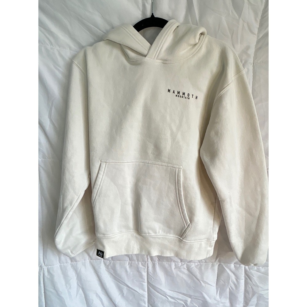 ROVE Mammoth Mountain Hoodie Cream Graphic Pullover Sweatshirt Size‎ Youth M